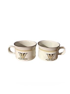 Vtg MCM DENBY LANGLEY Tulip Kimberly Pattern Coffee Mug- England / Cottagecore